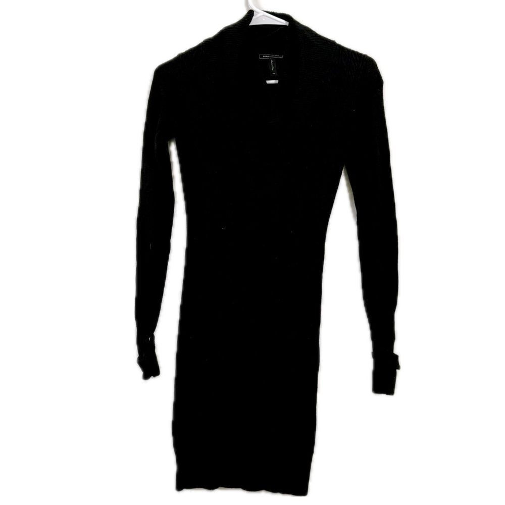 BCBGMaxAzria Black V-Neck Bodycon Dress
